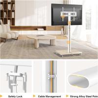Soporte TV Universal Suelo para TV de 32-65 Pulgadas de Plasma LED LCD, Blanco Soporte TV con Ruedas Pie TV con Giratorio y Altura Ajustable hasta 40 Kg, VESA Máx 400x400mm - details 6