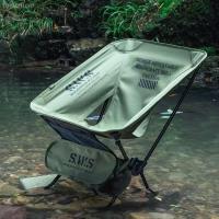 VIE chai plegable en forma de luna de tela Oxfod ligera Ulta, viaje ligero desmontable para acampar, caminar y pescar al aire libre - details 2