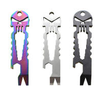 Llave de Monedero de Escudo de Acero Inoxidable EDC Portátil Multifuncional con Abrelatas Mini Taladro Multifuncional para Herramientas de Mejoras del Hogar - details 3