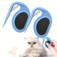 Peines de anudado piezas para mascotas, herramienta de aseo para gatos y perros, desenredante antideslizante azul con cuchillas ocultas para quitar nudos de pelo, 2 uds. - details 0