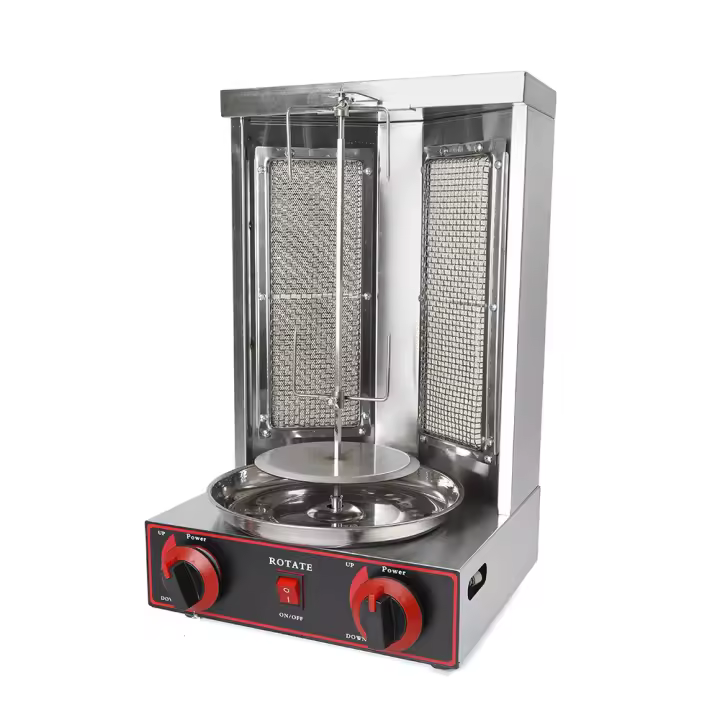 Barbacoa vertical de gas para catering, barbacoa de pollo CG-25, parrilla giratoria con pincho giratorio, sin tuberías de gas - 1