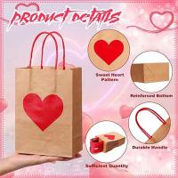 Bolsas de regalo para el Día de San Valentín, bolsitas de caramelos con asas, corazón, amor, papel para boda y San Valentín, 24 piezas - details 2