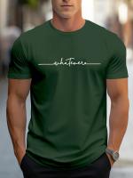 Verano de los hombres Casual tamaño suelto 100% algodón letra impresión cuello redondo manga corta camiseta Top - details 9