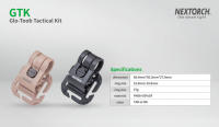 Abrazadera Táctica Nextorch GTK GLO-TOOB para Linterna Fuerte y Resistente a la Abrasión y Corrosión Compatible con Ops-core Arc Rail - details 5