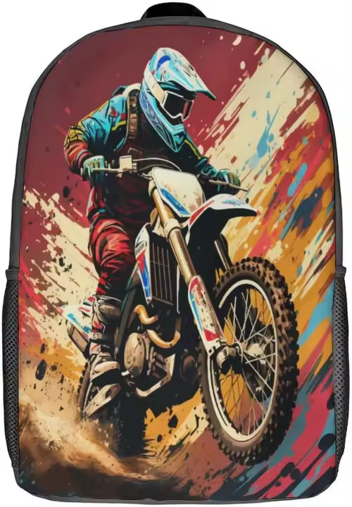 Dirt Bike-Mochila Infantil 3D Para El Pecho, morral pequeño Con Correa, Linda - 1