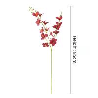 Vintage 2 tenedores flor de orquídea Artificial DIY 85cm flor de seda falsa orquídea flores falsas rama decoración de mesa - details 0