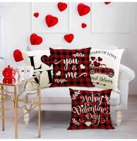 Funda de almohada para coche del Día de San Valentín, decoración para el hogar y el dormitorio, funda de almohada con estampado de líneas - details 5
