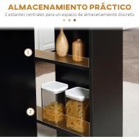 Mesa Plegable de Comedor Mesa de Cocina Plegable con Ruedas Alas Abatibles y Estantes para 4-6 Personas 75x140x74 cm Cemento Gris - details 39
