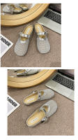 Verano casual ahuecado bolsa de un pedal zapatillas de mujer, nuevas zapatillas de plataforma plana con hebilla de cinturón, medias perezosas transpirables. - details 19