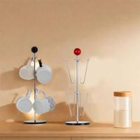 Portavasos de hierro creativo, Base acrílica, estante de almacenamiento para tazas de té al revés, estilo antiguo, ahorro de espacio, portavasos de café para el hogar - details 2