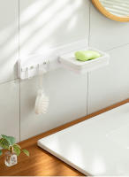 Jabonera De Pared Escurridor Jabonera Lavabo Baño Multifuncional Pequeños Ganchos Jabonera Estante - details 11
