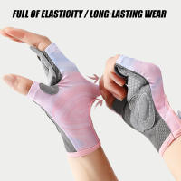 Guantes de ciclismo antideslizantes para mujer, manoplas finas y transpirables de medio dedo para gimnasio, levantamiento de pesas, Yoga, culturismo y entrenamiento, 1 par - details 6