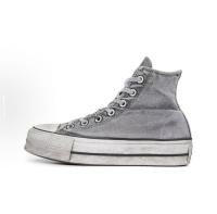 Buroalma Zapatillas Plataforma Chuck Taylor All Star Plataforma bota Blanca |   Clásicas y elegantes |   Estilo Retro Urbano - details 0