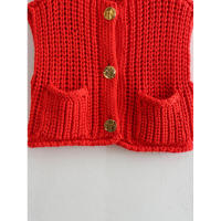 BUNO-Chaleco de punto sin mangas para mujer, ropa de botón, suéter elegante, camisetas sin mangas informales - details 11