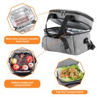 Bolsa de almuerzo con doble aislamiento, fiambrera térmica portátil de capa, bolsa aislante térmica impermeable para Picnic con correa ajustable - details 14
