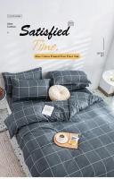 Juego de cama a cuadros, funda de edredón, sábana y funda de almohada, tamaño doble, queen y king, Simple, 3/4 - details 0