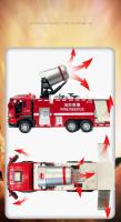 Camión de bomberos de aleación para niños, modelo de coche fundido a presión, simulación de vehículos de ingeniería de agua rociables, luz de sonido, juguete para regalo, 1/50 - details 1