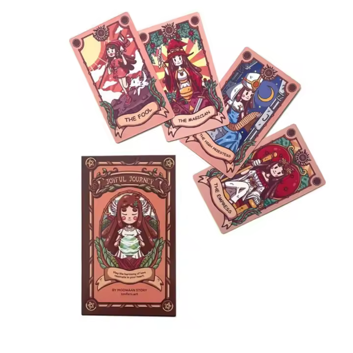 Cartas de Tarot con guía para principiantes, cubierta de Tarot con dibujos animados, sistema rider-waite, 12x7cm, 78 piezas - 1
