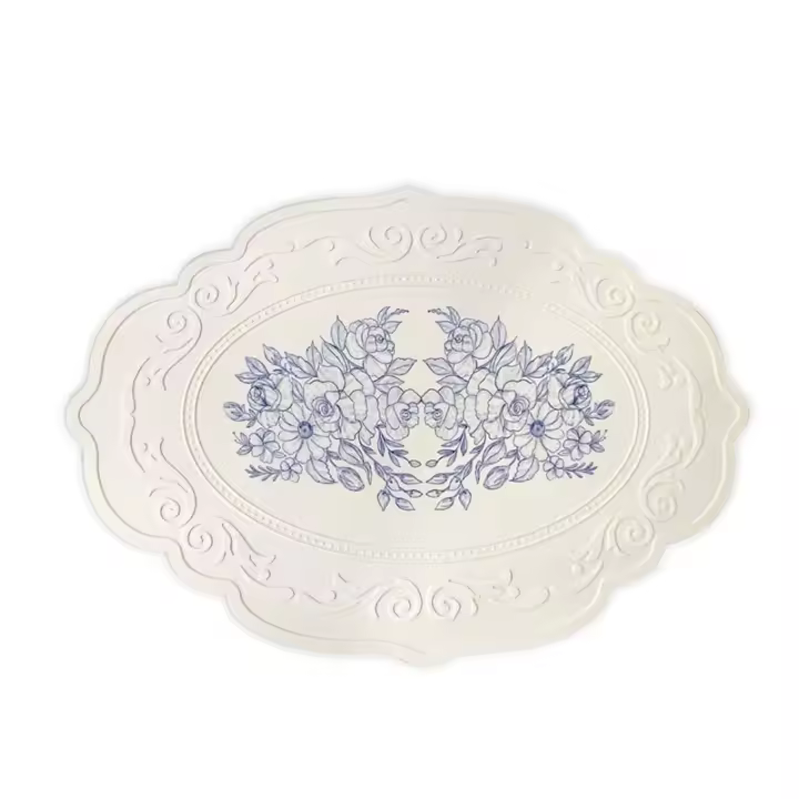 Manta de Comedor de Silicona Tallada Patrón Retro Floral Impermeable Cocina y Comedor - 1