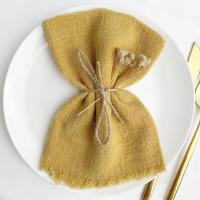 Elegante Pañuelos de Gasa de Algodón Retro 20 Pcs Lineno Burr para Boda, Fiesta, Comedor Diario - details 9