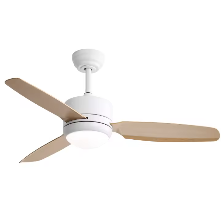 Ventilador de techo de 46 pulgadas con luces, 3 aspas de ABS, motor de CC de 6 velocidades, control remoto para dormitorio - 1