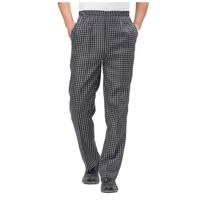 Pantalones de hombre restaurante cocina chef trabajo pantalones largos - 1