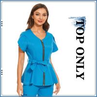 Uniformes de Spa de belleza, camisa de manga corta a la moda, bata médica de alta calidad, uniforme veterinario para mujer, chaqueta de enfermería suave superior - details 13