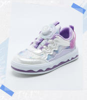 Classmate 2025 primavera y verano nueva superficie de cuero de microfibra niñas zapatos de junta moda botón giratorio lentejuelas mariposa princesa zapatos - details 8