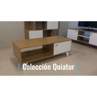 Mueble TV Moderno para Sala de Estar 2 Puertas y Baldos Centrales Acabado en Roble y Blanco - details 6
