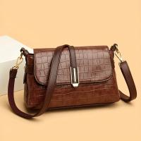 Bolso de hombro elegante con patrón de cocodrilo para mujer: correa suave, ajustable y desmontable, múltiples bolsillos, cierre de cremallera, negro, perfecto para salidas nocturnas, viajes, compras y regalos - details 2
