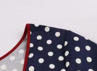 Vestido de Verano Vintage Hepburn Polka Dot de Contraste Cuello Cuadrado de los 50 Cintura Alta - details 13