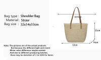 Bolso de ratán tejido para mujer, bolsa de hombro de gran capacidad para vacaciones en la playa, informal, a la moda - details 0