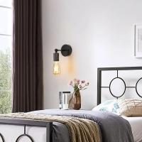 Goeco Aplicaciones de Pared Negra Vintage 2pcs 10*10*21CM Lámparas de Pared Giratorias E27 (No Incluido) Productos Peligrosos - details 6