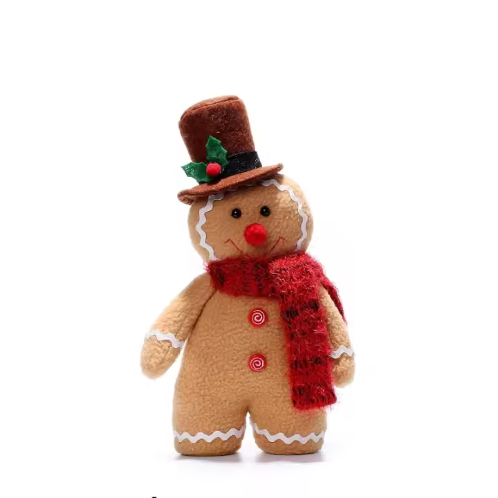 Lindo juguete de peluche de animales de jengibre, decoración de fiesta de vacaciones en casa, adorno, regalo de Navidad, 13,5 pulgadas (Juego de 2) - 1