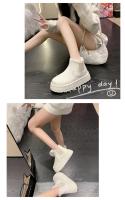 Botas de nieve cálidas para mujer, botas con plataforma antideslizante, suela de goma gruesa, fieltro, algodón, invierno, 2024 - details 11