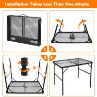 Mesa Plegable, fácil de Guardar, Mesa de Picnic compacta y portátil para Parrilla, Camping al Aire Libre, jardín, Patio, Comedor, Barbacoa, Fiesta, Mercado, 3 pies (Mediana, Plateada) - details 19