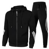 Traje deportivo informal para hombre, chaqueta con cremallera y pantalones de chándal, traje para correr, Sudadera con capucha d - details 5