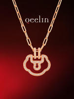 QееΙīп Collar Yu Yi mediano en oro amarillo de 18 quilates con diamantes y jade negro - details 8