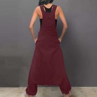 Mono de Manga Sin Aretes para Mujer Pantalones Harem con Bolsillo Lateral Ropa de Trabajo Suelta - details 2
