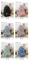 Mochila informal de gran capacidad nueva versión coreana pequeña mochila fresca y de moda Mochila japonesa simple de color sólido - details 2