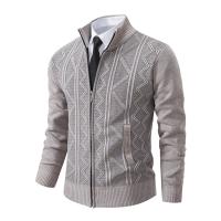 Chaqueta gruesa para hombre, cárdigan de punto con cuello levantado, cálido, para otoño e invierno - details 5