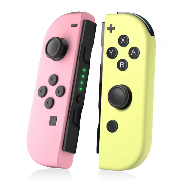 Controlador Joypad (L/R) para Switch, controlador de juego inalámbrico rosa/amarillo - 1