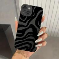 Funda Protectora de Silicona Negra con Patrón de Ondas Adecuada para la Serie iPhone - details 0