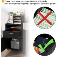 Ruedas Soporte de Impresora para Estudio 40x35x60 cm Negro - details 2