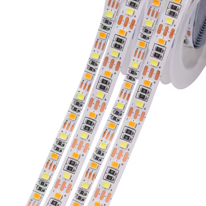 Tira de luces LED CCT, 5M, 2835, 5mm, 8mm, cc 5V, WW, CW, temperatura de Color, cinta Flexible ajustable, Fita - 1
