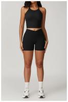 Pantalones cortos de Yoga sin costuras para mujer, ropa deportiva para Fitness, levantamiento de glúteos, gimnasio, correr - details 12