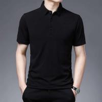 polos hombre manga corta ropa hombre 2025 Nuevo POLO de negocios de color sólido para hombre Moda de verano Pantalón corto casual Manga cómoda y transpirable Top - details 1