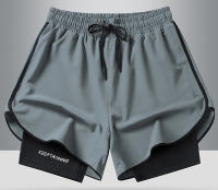 Pantalones cortos deportivos 2 en 1 para hombre, para correr rápido, gimnasio con bolsillos para exterior - details 1