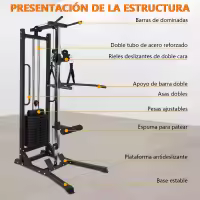 Máquina de Musculación Multiestación Musculación,Maquina Multifuncion Musculacion para Estación de dominadas con Pesas,Maquina Gimnasio para Fitness Gimnasio en Casa, Ejercitar Parte Superior Cuerpo - details 1