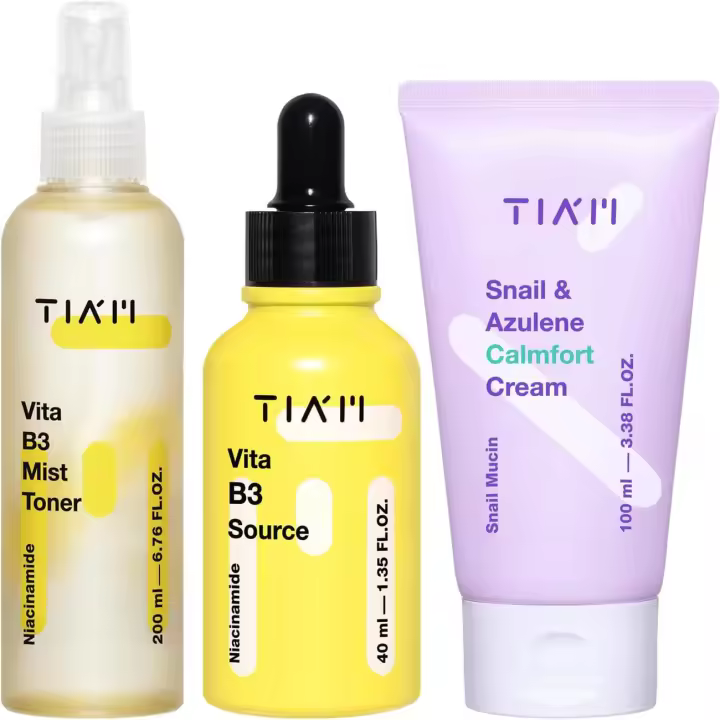 TIAM Hydration Glow Trio: tónico en spray, fuente de Vita B3 y crema calmante de caracol y azuleno, set coreano para el cuidado de la piel - 1